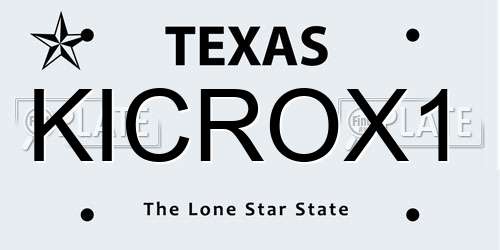 KICROX1 Texas License Plate