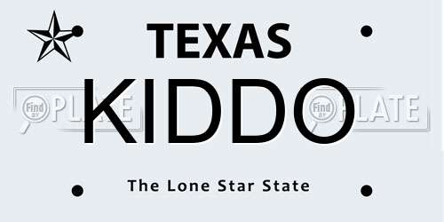 KIDDO Texas License Plate