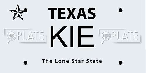 KIE Texas License Plate