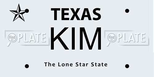 KIM Texas License Plate