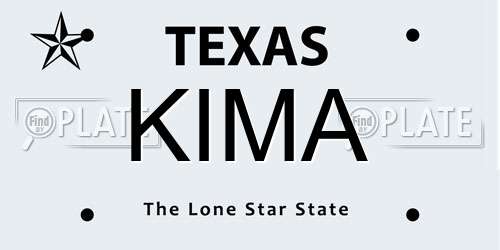 KIMA Texas License Plate