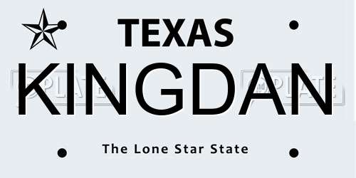 KINGDAN Texas License Plate