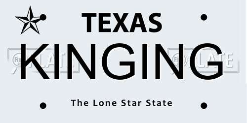 KINGING Texas License Plate