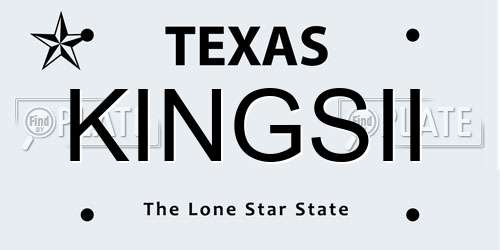 KINGSII Texas License Plate