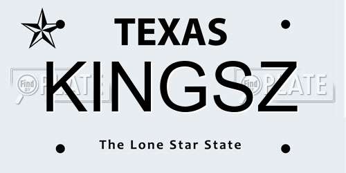 KINGSZ Texas License Plate