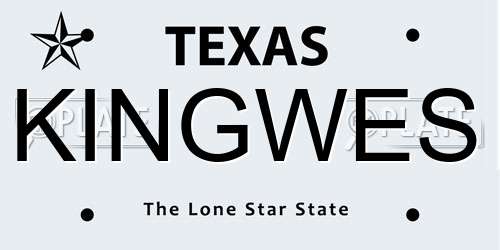 KINGWES Texas License Plate