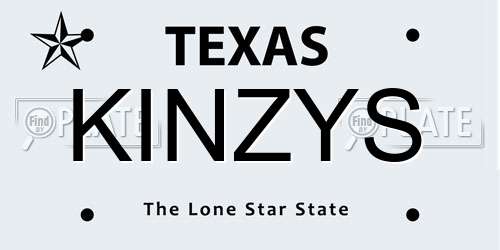 KINZYS Texas License Plate
