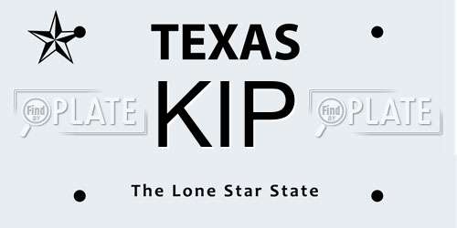 KIP Texas License Plate