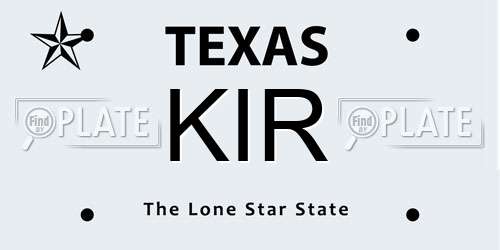 KIR Texas License Plate