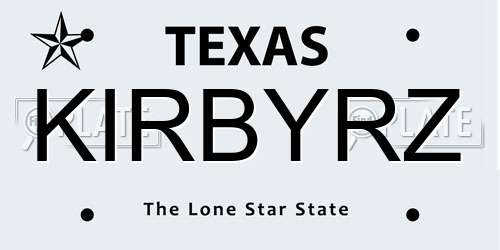 KIRBYRZ Texas License Plate