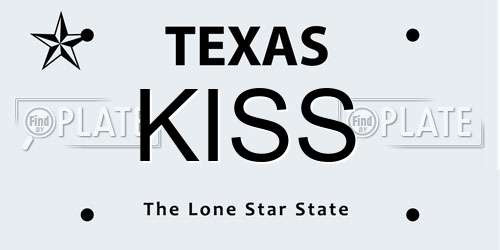 KISS Texas License Plate