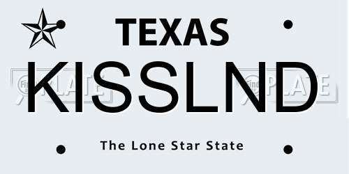 KISSLND Texas License Plate