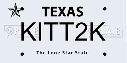 KITT2K Texas License Plate