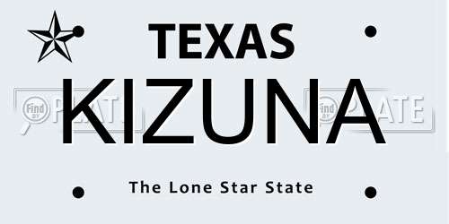 KIZUNA Texas License Plate