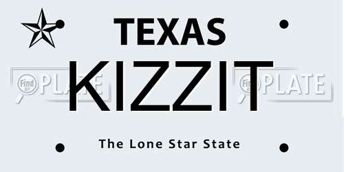 KIZZIT Texas License Plate