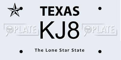 KJ8 Texas License Plate