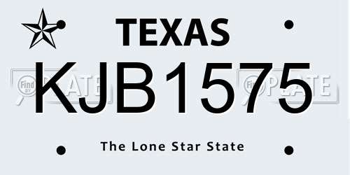 KJB1575 Texas License Plate