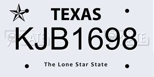 KJB1698 Texas License Plate