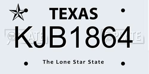 KJB1864 Texas License Plate