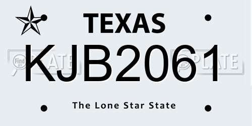 KJB2061 Texas License Plate