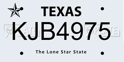 KJB4975 Texas License Plate