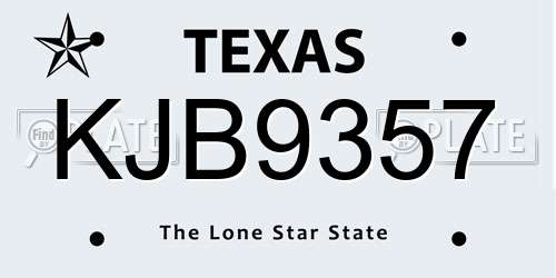 KJB9357 Texas License Plate