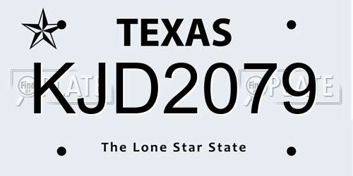 KJD2079 Texas License Plate