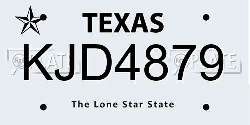 KJD4879 Texas License Plate