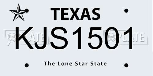 KJS1501 Texas License Plate
