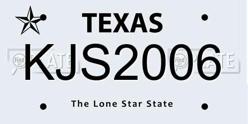 KJS2006 Texas License Plate