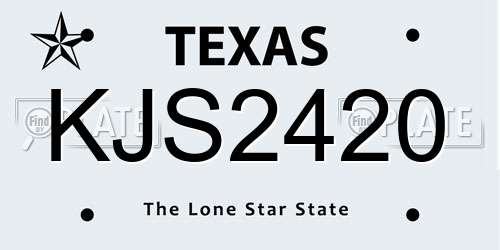 KJS2420 Texas License Plate