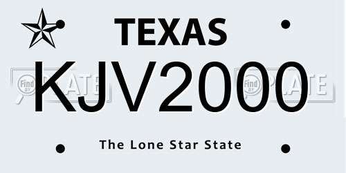 KJV2000 Texas License Plate