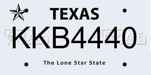 KKB4440 Texas License Plate