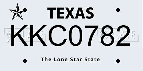 KKC0782 Texas License Plate