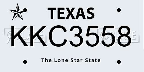 KKC3558 Texas License Plate