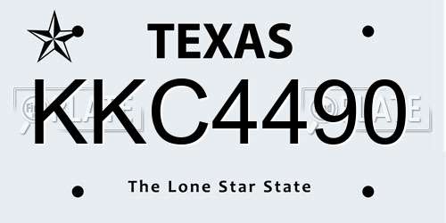 KKC4490 Texas License Plate