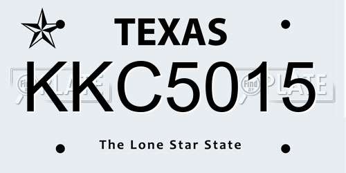 KKC5015 Texas License Plate
