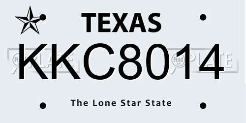 KKC8014 Texas License Plate