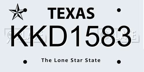 KKD1583 Texas License Plate