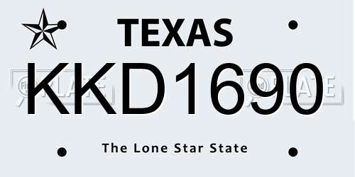 KKD1690 Texas License Plate