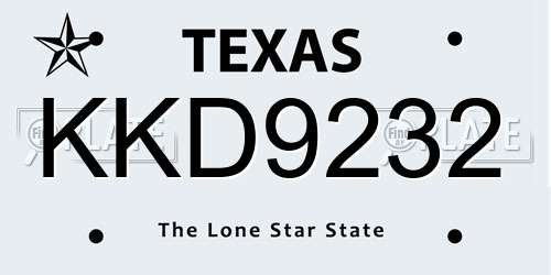 KKD9232 Texas License Plate