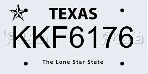 KKF6176 Texas License Plate