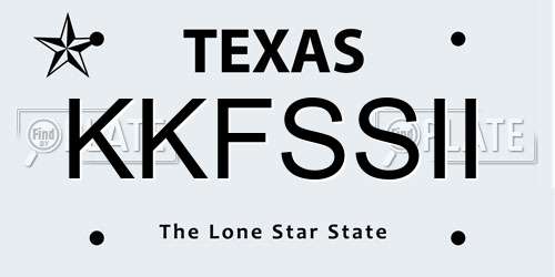 KKFSSII Texas License Plate