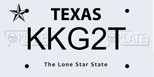 KKG2T Texas License Plate