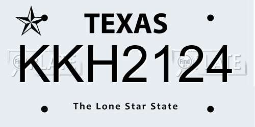 KKH2124 Texas License Plate