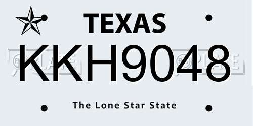 KKH9048 Texas License Plate