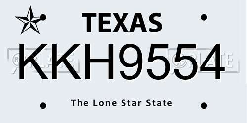KKH9554 Texas License Plate