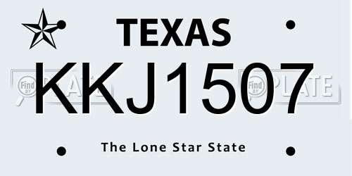 KKJ1507 Texas License Plate