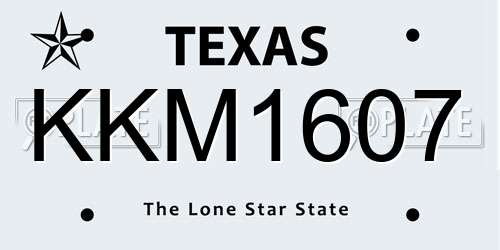 KKM1607 Texas License Plate