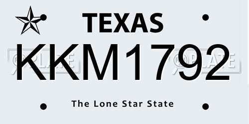 KKM1792 Texas License Plate